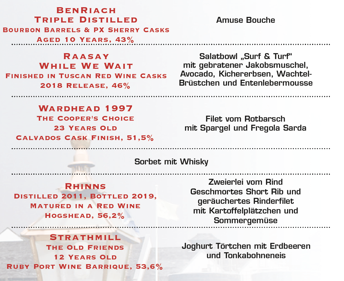 15. Whisky-Menü im Villa-Restaurant Hartmaier's in Ettlingen  (4. Juni 2022)